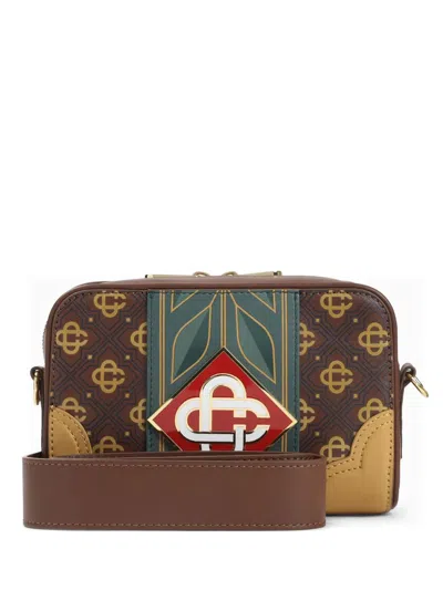 Casablanca Monogram Crossbody Bag In Brown