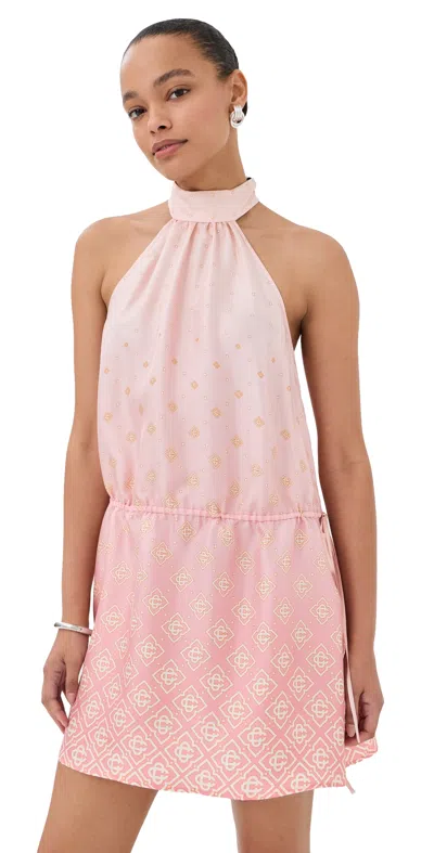 Casablanca Monogram Degrade Silk Dress Monogram Degrade In Multi