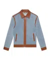 Casablanca 'patterned Signature' Jacket Contrast Trim In Blue