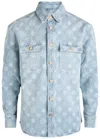 Casablanca Monogram Denim Shirt In Blue