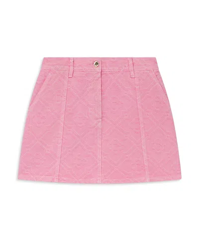Casablanca Monogram Denim Skirt In Pink