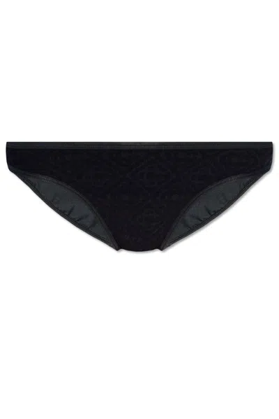 Casablanca Monogram Embossed Bikini Briefs In Black