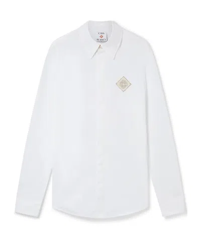 Casablanca Monogram-embroidered Shirt In White