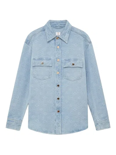Casablanca Monogram-embroidered Shirt In Blue