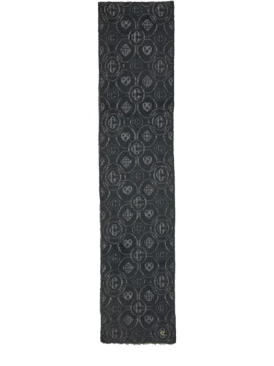 Casablanca Fluffy Monogram Mohair Scarf In Gray
