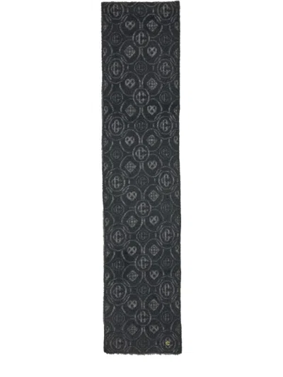 Casablanca Monogram "fluffy" Scarf In Gray