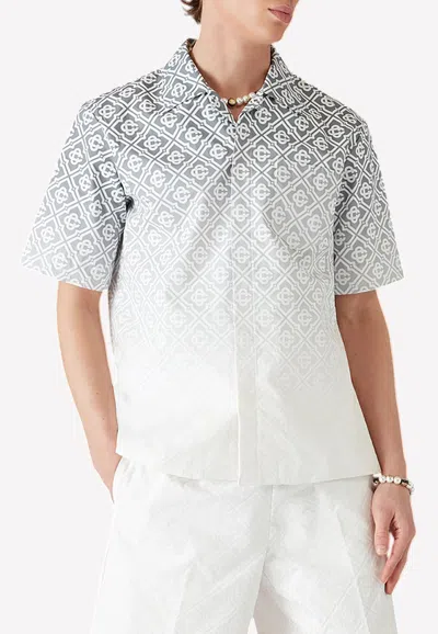 Casablanca Monogram Gradient Short-sleeved Shirt In White