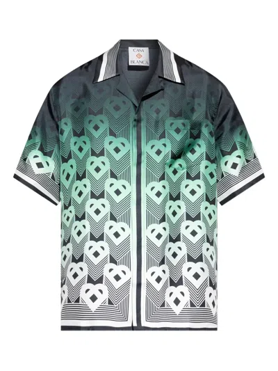 CASABLANCA MONOGRAM GRADIENT SILK SHIRT