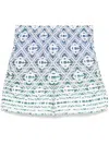 Casablanca Cotton Blend Bermuda Shorts With Geometric Pattern In Neutrals