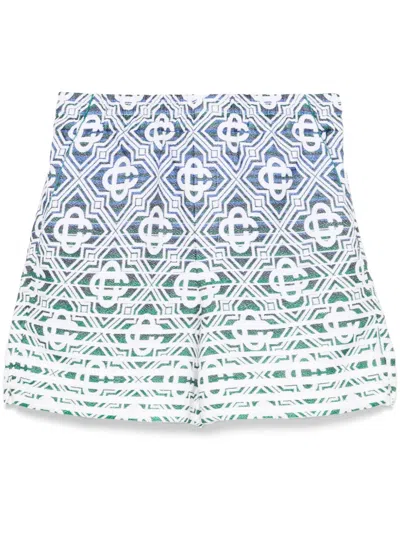 CASABLANCA MONOGRAM-GRADIENT TOWELLING SHORTS