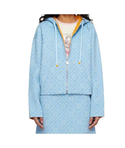 Casablanca Monogram Hooded Jacket In Brown