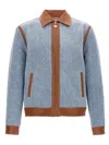 Casablanca 'patterned Signature' Jacket Contrast Trim In Blue