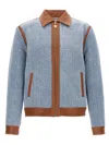 Casablanca 'patterned Signature' Jacket Contrast Trim In Blue