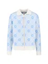 Casablanca Refined Wool Blend Sweatshirt With Classic Collar In Blue