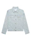 Casablanca Blue Denim Monogram Vintage Wash Jacket In Blue