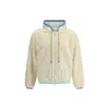 Casablanca Men Beige Jacket With All-over Monogram And Fixed Hood In Fabric Man In Neutral