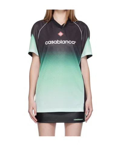 Casablanca Monogram Jacquard Football Shirt In Multi