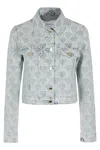 Casablanca Heart Monogram-jacquard Denim Jacket In Heart Monogram