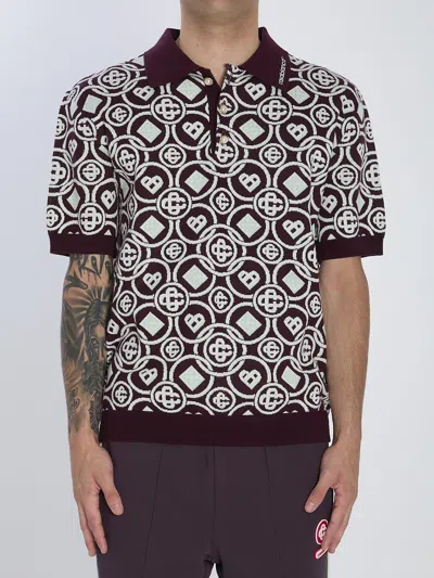 CASABLANCA CASABLANCA MONOGRAM KNIT POLO