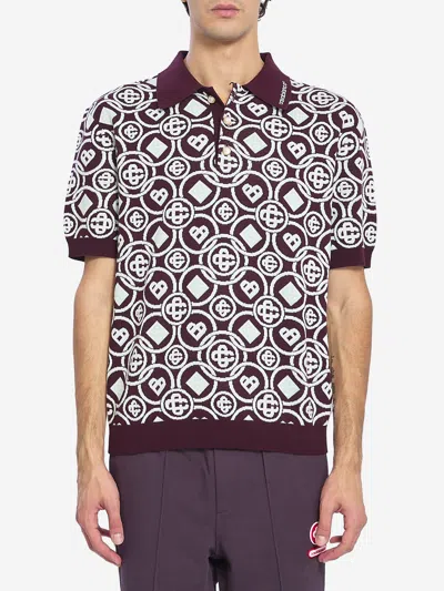 CASABLANCA MONOGRAM KNIT POLO