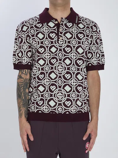 CASABLANCA MONOGRAM KNIT POLO