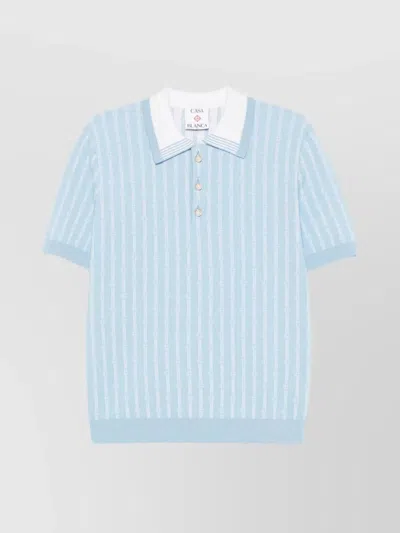 CASABLANCA MONOGRAM KNIT POLO SHIRT