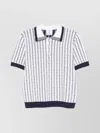 Casablanca White Polo With Classic Collar And All-over Logo Motif In Cotton Man