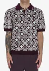 Casablanca Monogram Knit Short-sleeved Polo T-shirt In Multi