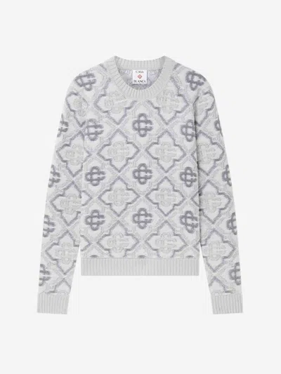 Casablanca Gray Monogram Knit Sweater
