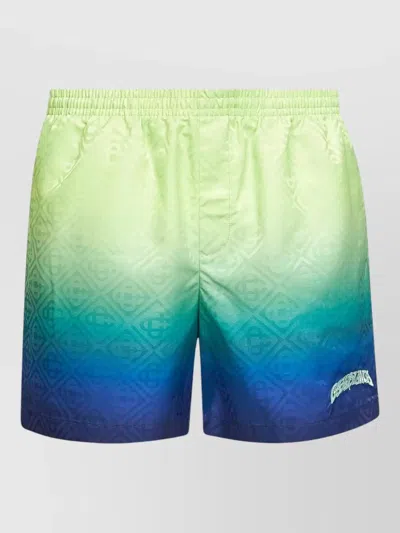 CASABLANCA MONOGRAM LOGO SWIM SHORTS GRADIENT PATTERN