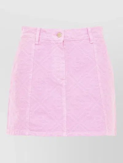 Casablanca Cotton Midi Skirt Side And Back Pockets In Pink