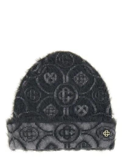 Casablanca Monogram Mohair Beanie In Black