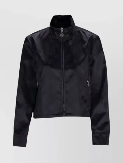 CASABLANCA MONOGRAM PATTERN HIGH COLLAR JACKET