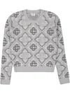 Casablanca Logo-intarsia Wool-blend Jumper In Grau