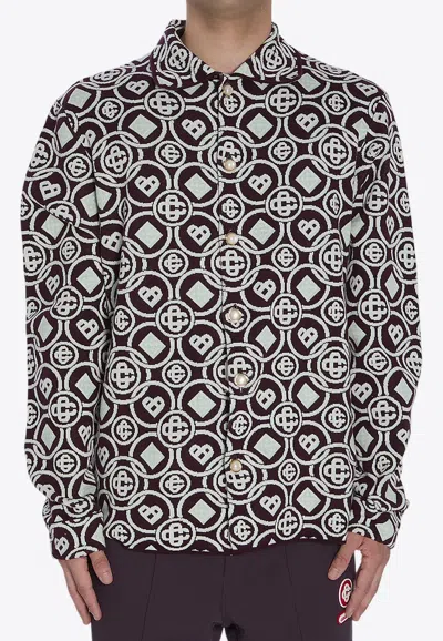 CASABLANCA MONOGRAM-PATTERN OVERSHIRT