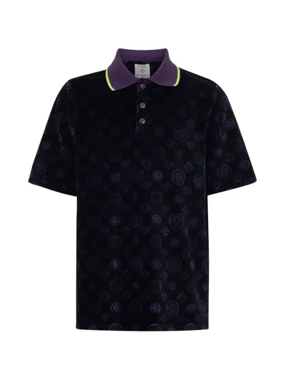 Casablanca Monogram-pattern Polo Shirt In Black