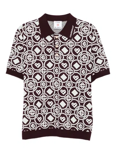 CASABLANCA MONOGRAM PATTERN POLO SHIRT