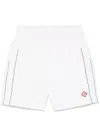 Casablanca 'mena' White Shorts With Logo Embroidery On The Front And Elastic Drawstring Waist In 白色