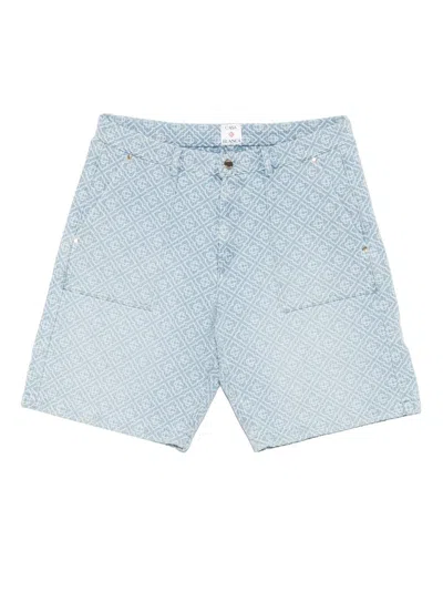 Casablanca Monogram-patterned Shorts In Blue