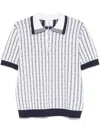 Casablanca White Polo With Classic Collar And All-over Logo Motif In Cotton Man In 白色