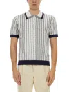 Casablanca White Polo With Classic Collar And All-over Logo Motif In Cotton Man