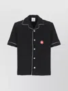 Casablanca Black Shirt With Classic Lapels And All-over Embossed Monogram In Black