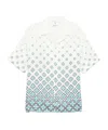Casablanca Mens Monogram Short-sleeves Linen Shirt Degrade Monogram In White