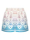 Casablanca Women Gradient Heart Monogram Silk Shorts In Animal Print