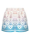 Casablanca Women Gradient Heart Monogram Silk Shorts In Multi