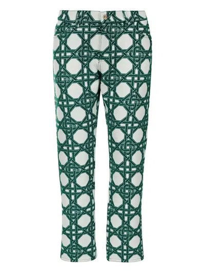 Casablanca Monogram-print Trousers In Green