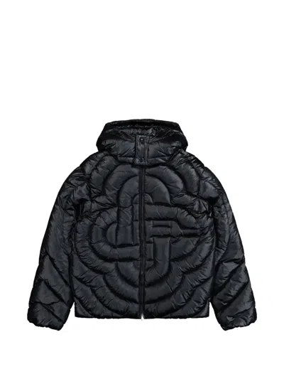 Casablanca Monogram-quilted Puffer Jacket In Black