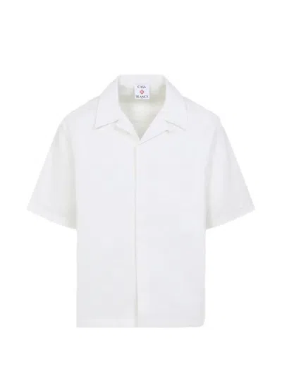 Casablanca Monogram Short Sleeve Shirt Straight Cut Chest Pocket In Multi