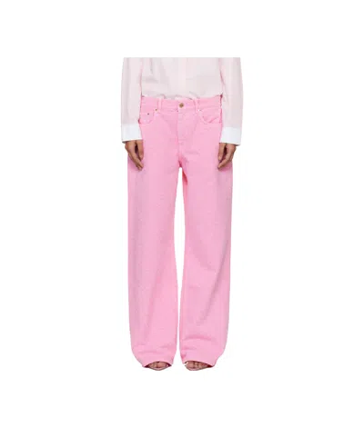 Casablanca Monogram Straight Jeans In Pink