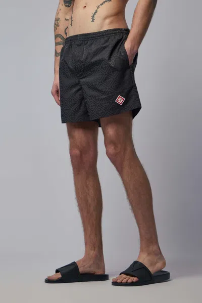 Casablanca Monogram Jacquard Swim Shorts In Black